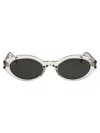 Saint Laurent Beige Beige Grey Acetate Sunglasses In White