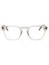 Saint Laurent Beige-beige-transparent Recycled Acetate Glasses In Neutral