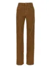 Saint Laurent Corduroy Trousers With Belt Loops And Pockets In Brown