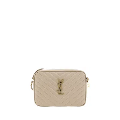 Saint Laurent Beige Calf Leather Bos Taurus Shoulder Bag In Neutral