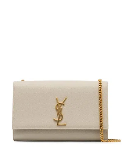 Saint Laurent Medium Kate Shoulder Handbag In Crema Soft