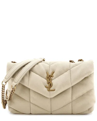 Saint Laurent Beige Canvas Loulou Puffer Shoulder Bag Quilted Mini (authentic  Pre-loved) In Neutral