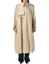 Saint Laurent Women's Cotton Twill Cape Trench Coat