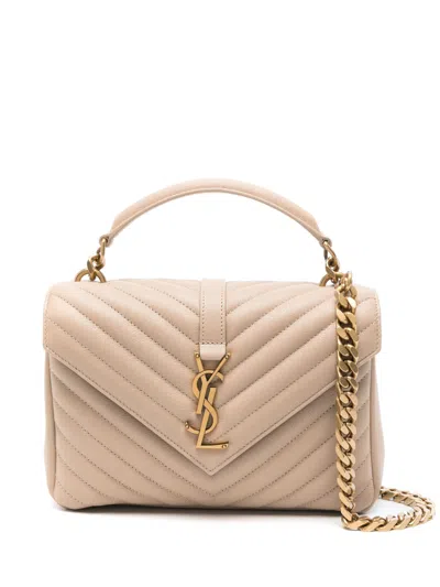 Saint Laurent Beige College Medium Crossbody Bag