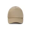 SAINT LAURENT BEIGE COTTON AND LINEN BASEBALL CAP