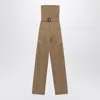 Saint Laurent Strapless Belted Cotton Jumpsuit In Cream