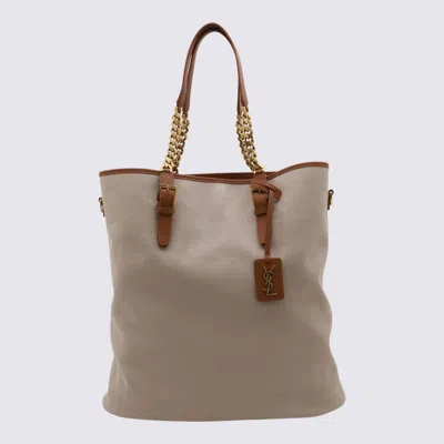 Saint Laurent Beige Cotton In Desert Dust/brick