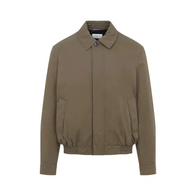 Saint Laurent Beige Cotton Jacket In Brown