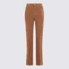 Saint Laurent Beige Cotton Pants In Brown