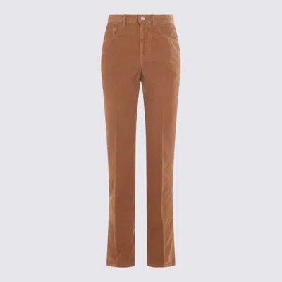 Saint Laurent Beige Cotton Pants In Brown