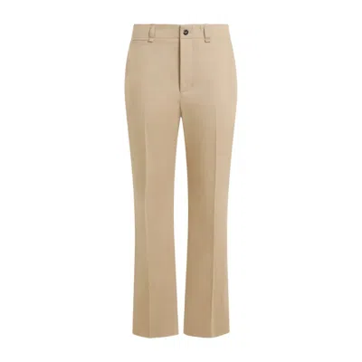 Saint Laurent Straight-leg Tailored Pants In Beige