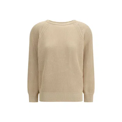 Saint Laurent Beige Cotton Sweatshirt In Brown
