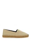 Saint Laurent Beige Espadrilles With Tonal Cassandre Embroidery On The Front And Almond Toe In Cotton Man In Black