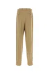 Saint Laurent Pantalone In Gabardine Beige Uomo In Gold