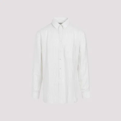 Saint Laurent Beige Grey Black Silk Shirt