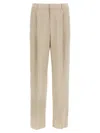 Saint Laurent Beige High Waist Pants In Beige