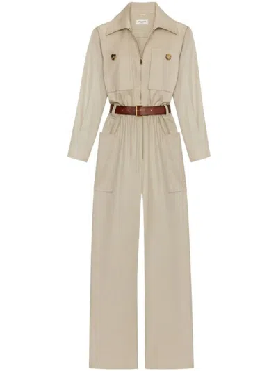 SAINT LAURENT BEIGE ICONIC JUMPSUIT