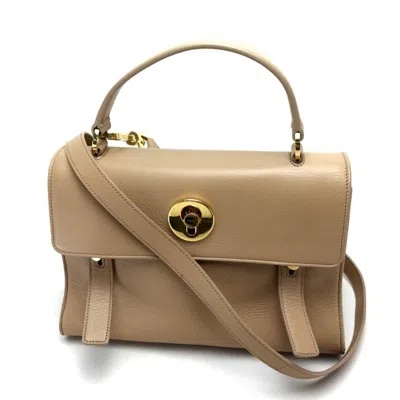 Pre-owned Saint Laurent Beige Leather Handbag Shoulder Bag () In Sand