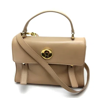 Pre-owned Saint Laurent Beige Leather Handbag Shoulder Bag ()