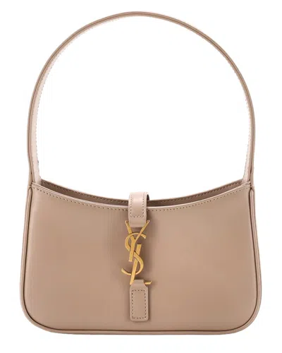 Pre-owned Saint Laurent Beige Leather Le 5 A 7 Hobo Mini (authentic Pre-loved)