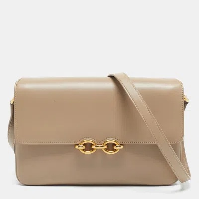 Pre-owned Saint Laurent Beige Leather Le Maillon Shoulder Bag In Sand