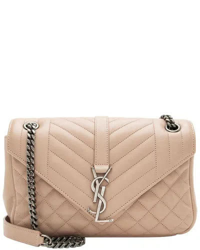 Saint Laurent Beige Leather Monogram Soft Medium Shoulder Bag (authentic Pre-  Loved) In Neutral