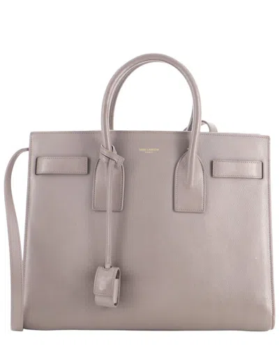 Pre-owned Saint Laurent Beige Leather Sac De Jour Bag Small (authentic Pre-loved)