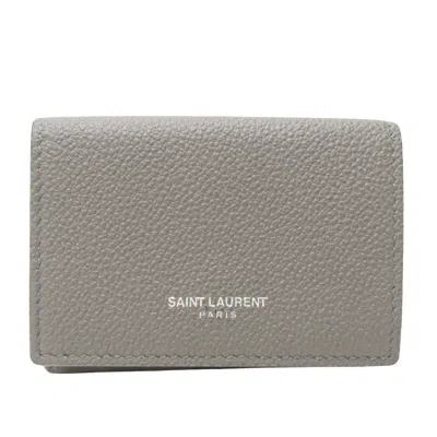 Saint Laurent Beige Leather Wallet  ()