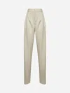 Saint Laurent Women Beige Light Wool Trousers