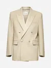 Saint Laurent Men Beige Light Wool Tuxedo Blazer