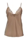 Saint Laurent Lingerie Top In Beige