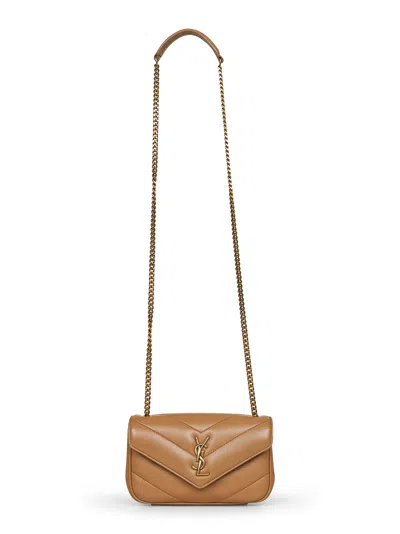 Saint Laurent Beige Loulou Mini Crossbody Bag
