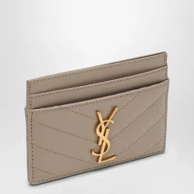 Saint Laurent Beige Monogram Credit Card Holder Women