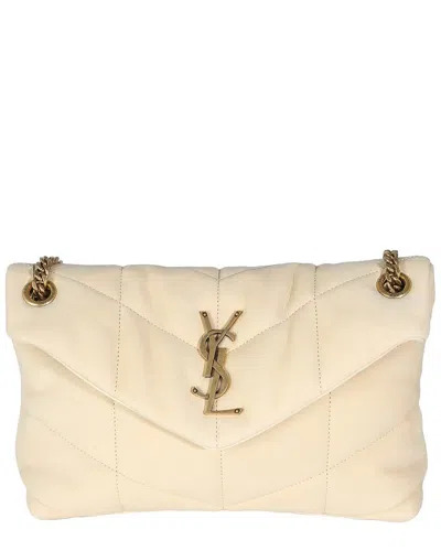 Saint Laurent Beige Nubuck K Small Puffer Chain Bag (authentic Pre-loved)