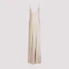 Saint Laurent Woman Maxi Dress Ivory Size 6 Silk In Beige
