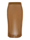 Saint Laurent Knit Pencil Skirt In Beige