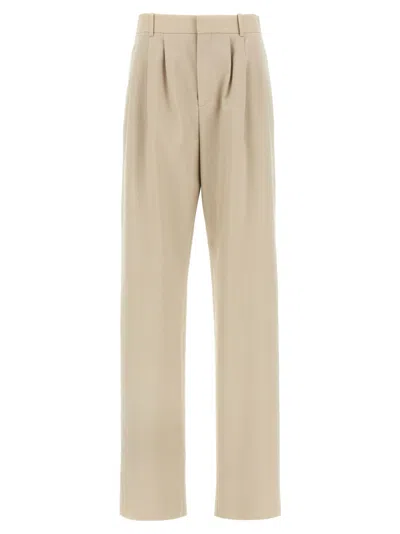 SAINT LAURENT BEIGE PLEAT PANTS