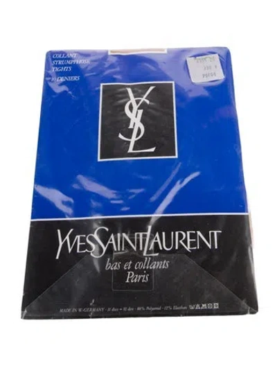 Pre-owned Saint Laurent Beige Polyester Yves  Stockings In Brown