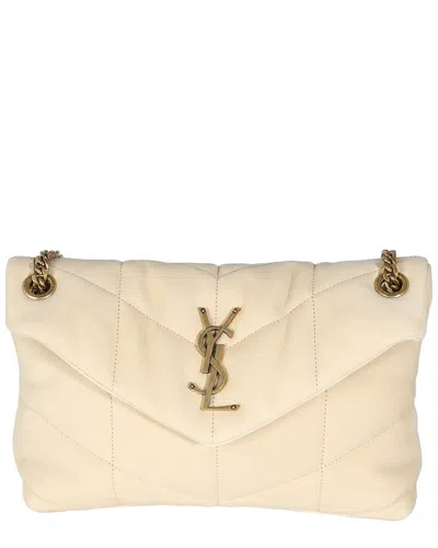 Saint Laurent Beige Quilted Nubuck Small Puffer Chain Bag (authentic Pre-  Loved)