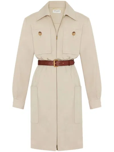 SAINT LAURENT BEIGE SAHARIENNE DRESS
