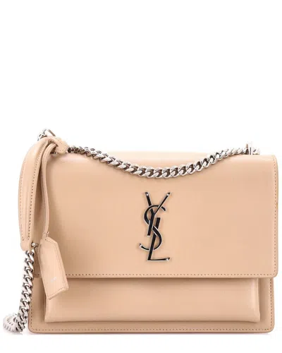 Saint Laurent Beige Sheep Leather Sunset Crossbody Medium (authentic Pre-  Loved) In Nude