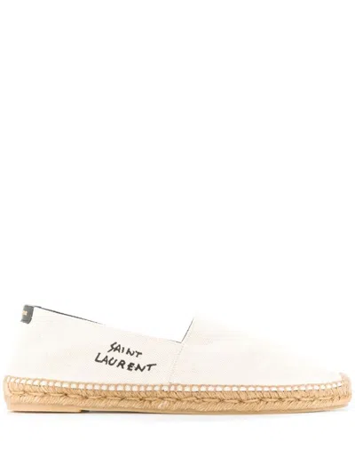 SAINT LAURENT BEIGE SIGNATURE CANVAS ESPADRILLES