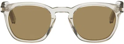 Saint Laurent Beige Sl 28 Sunglasses In Green