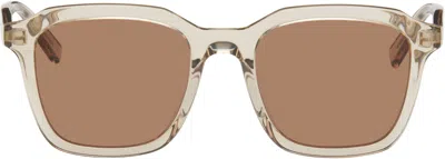 Saint Laurent Beige Sl 457 Sunglasses In 004 Yellow