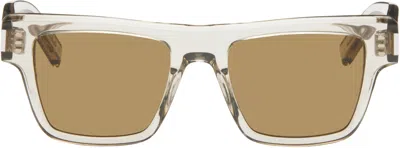 Saint Laurent Beige Sl 469 Sunglasses In Beige-beige-brown