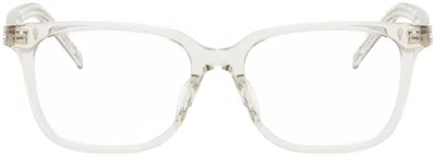 Saint Laurent Beige Sl M110/f Glasses In 006 Crema Transparen