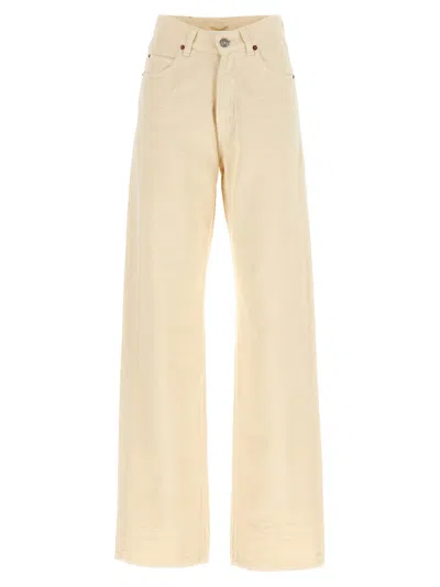 Saint Laurent Women Beige Slim High Rise Jeans In Neutral