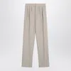 Saint Laurent Beige Wool Trousers In Neutral