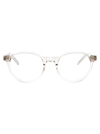 Saint Laurent Beige-beige-transparent Acetate Glasses
