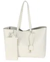 Saint Laurent Beige/neutral Leather Large Shopping Tote (authentic Pre-loved) In White